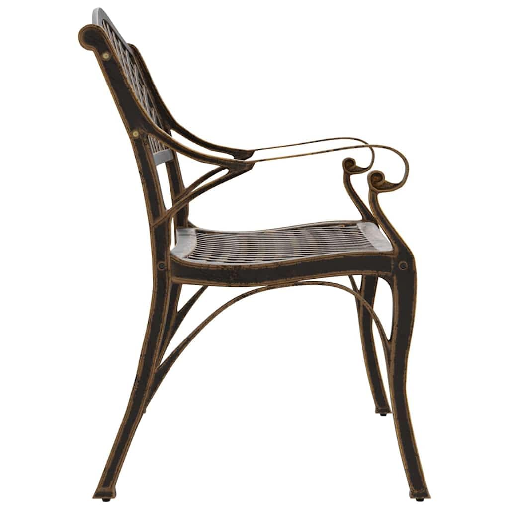 Cast Aluminum Patio Bench with Backrest F7794