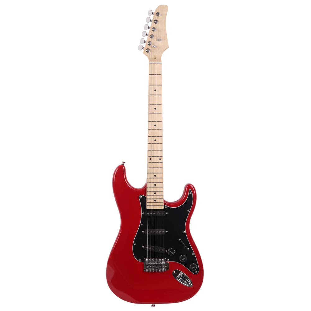 39 Inch Beginner Electric Guitar Kit with Bag, Strap, 20W Amplifier, Red A4007