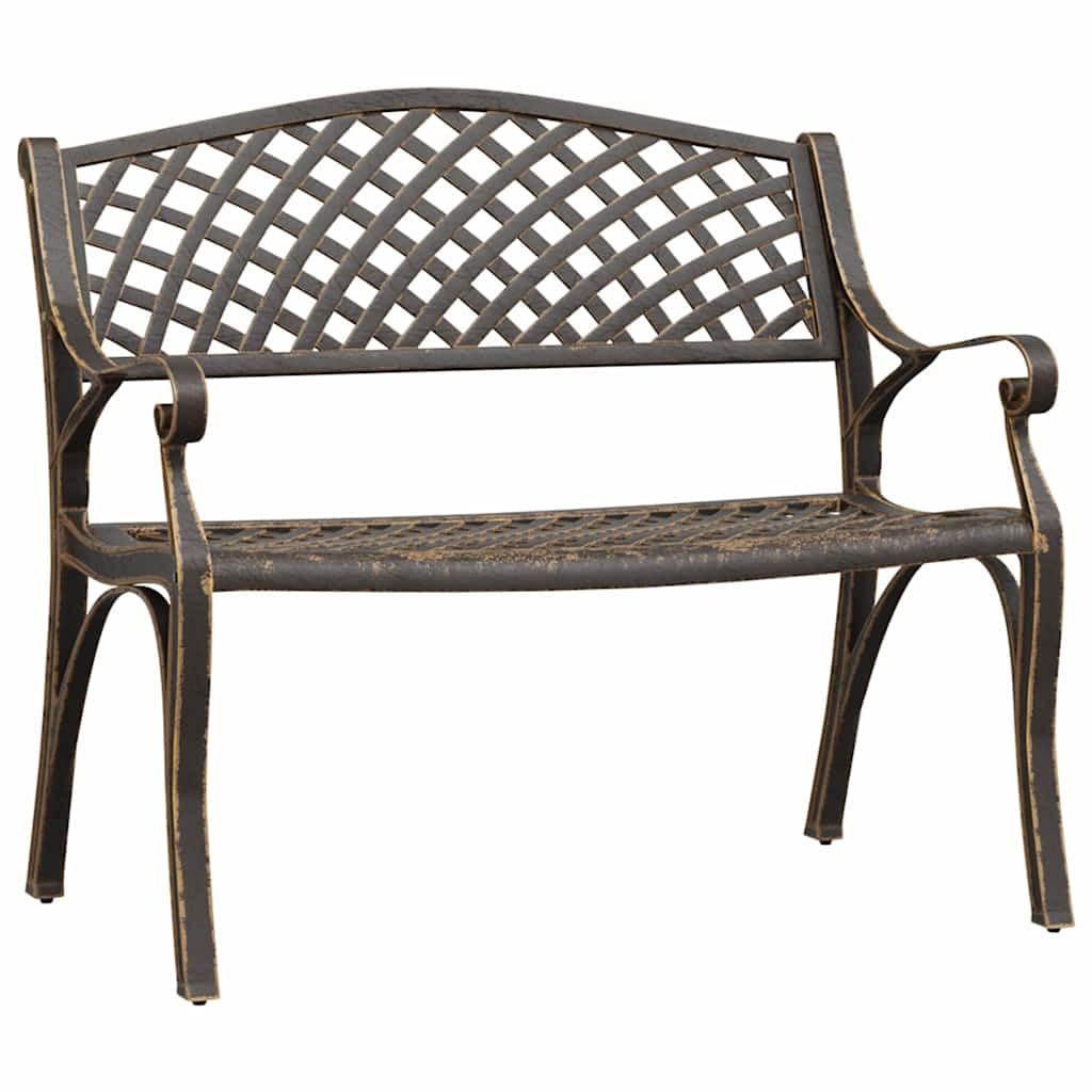 Cast Aluminum Patio Bench with Backrest F7794