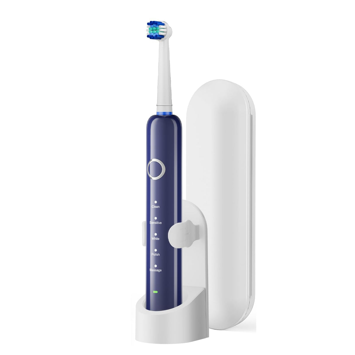 Black Rechargeable Electric Toothbrush with 8 Brush Heads W739151