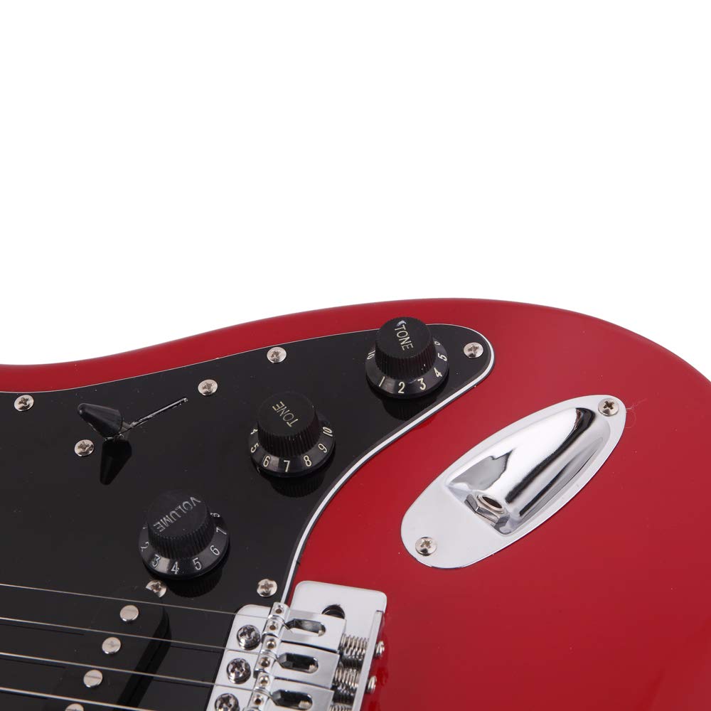 39 Inch Beginner Electric Guitar Kit with Bag, Strap, 20W Amplifier, Red A4007