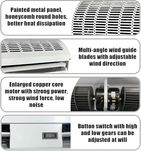 White 150cm Wall-Mounted Air Curtain with Remote Control Z1896