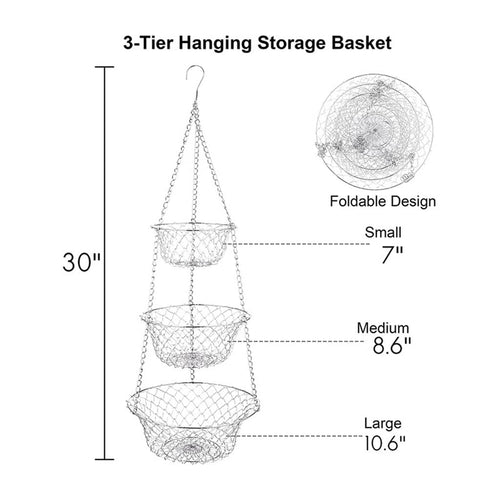 3 Tier Hanging Fruit Basket W798