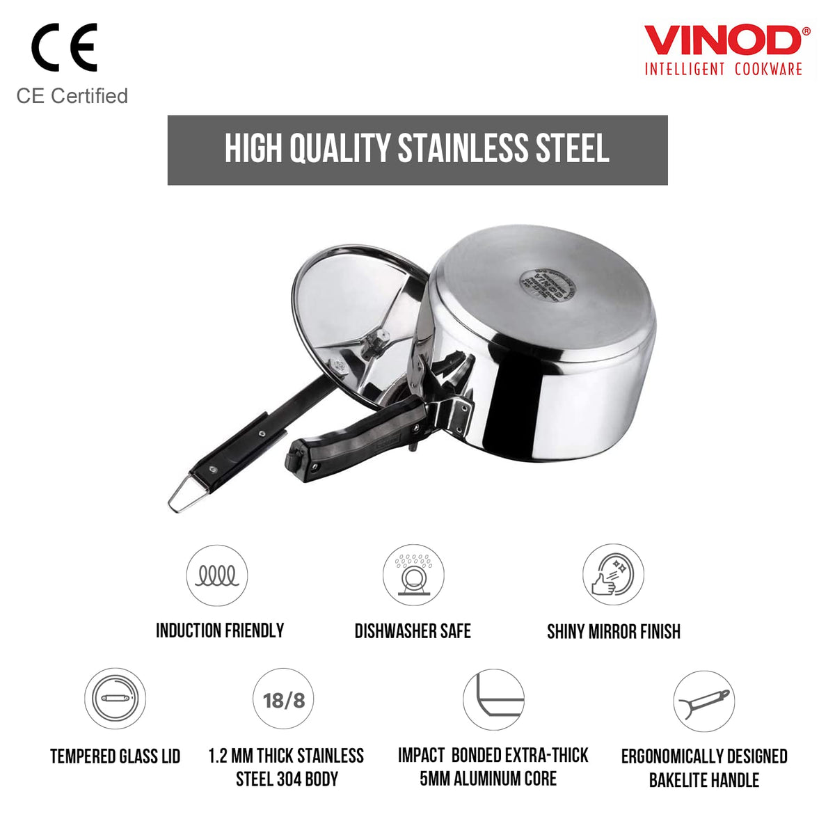 3 Liter Stainless Steel Pressure Cooker A8004