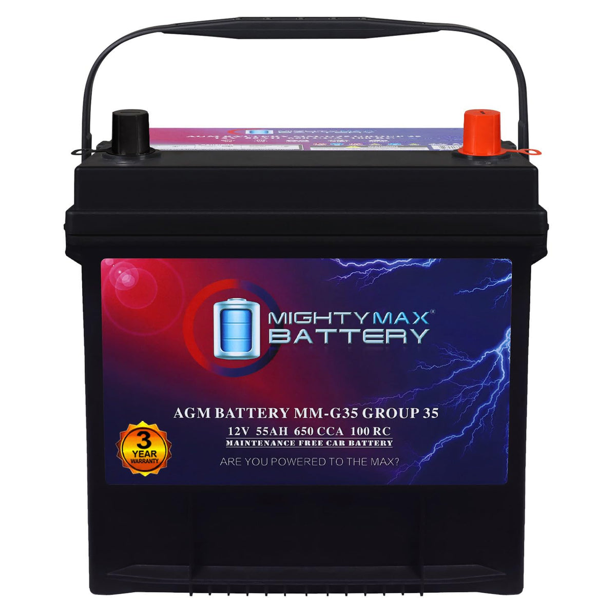 12V 55Ah AGM Replacement Battery D9710