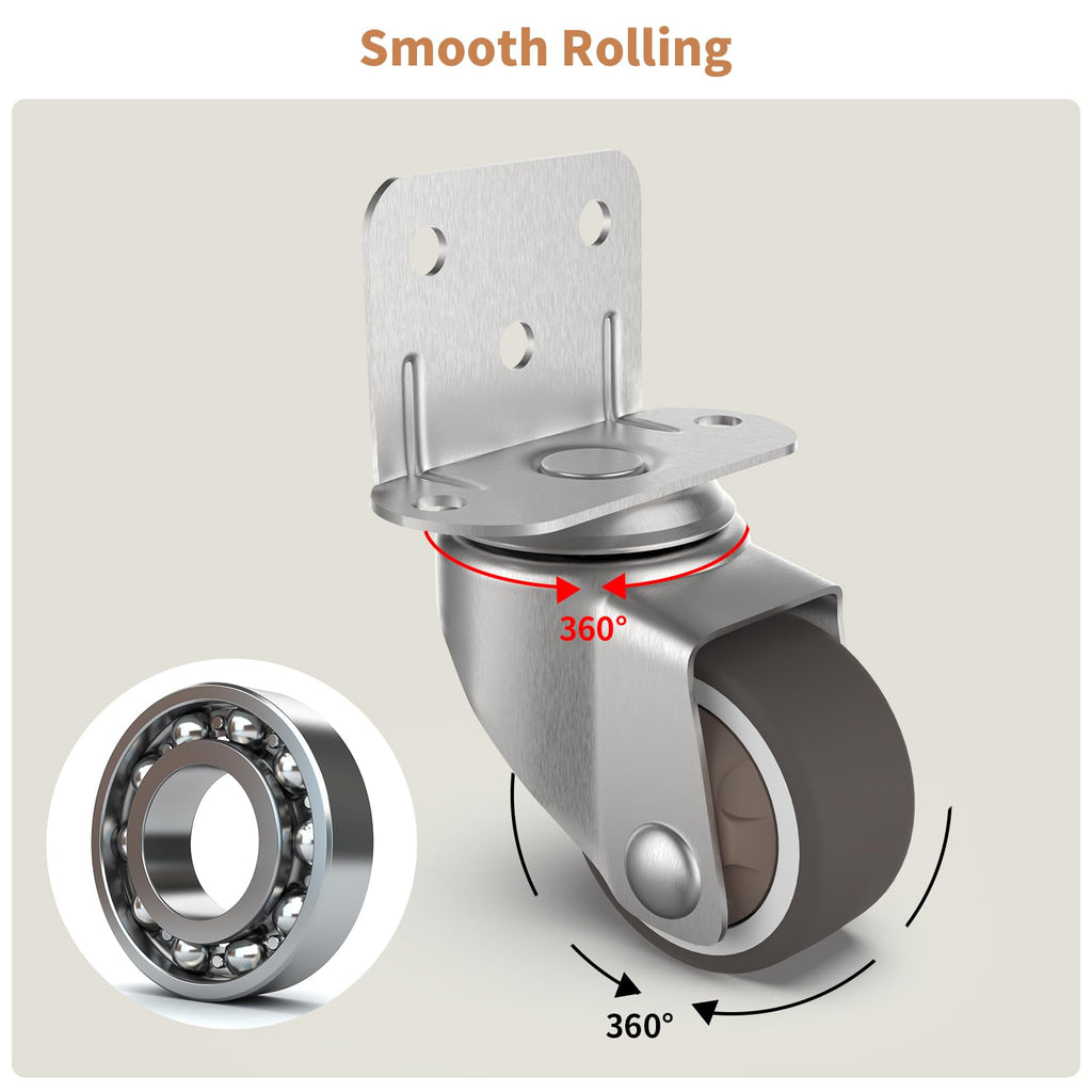 1" Swivel Plate Casters, 4 Pcs B22760