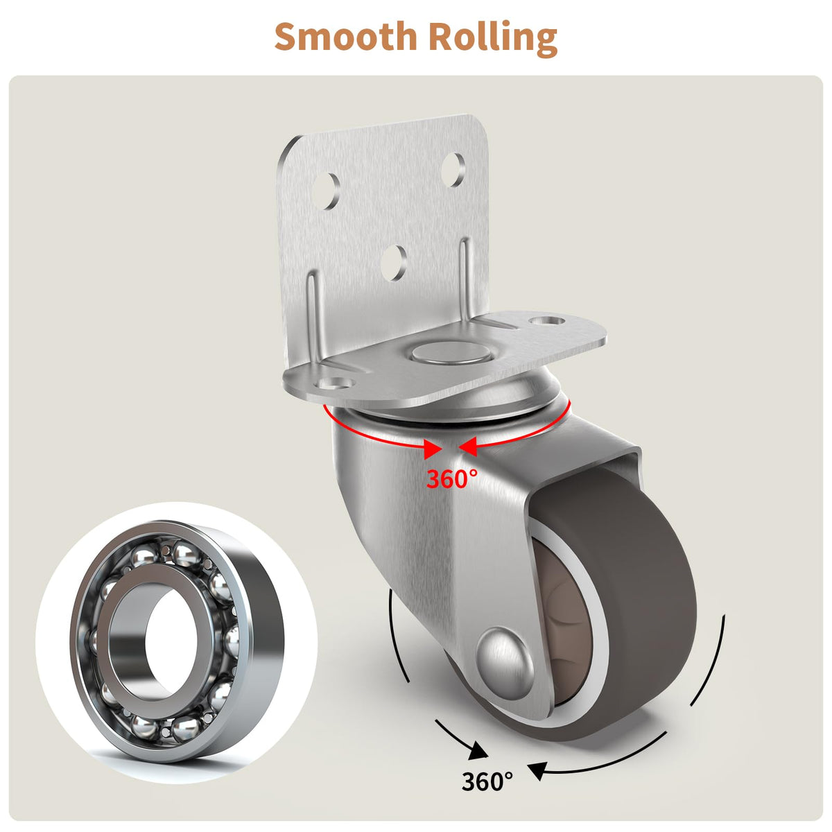 1" Swivel Plate Casters, 4 Pcs B22760