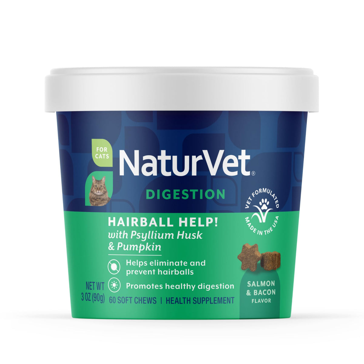 Hairball Aid Supplement for Cats Plus Pumpkin 60 Soft Chews A80720