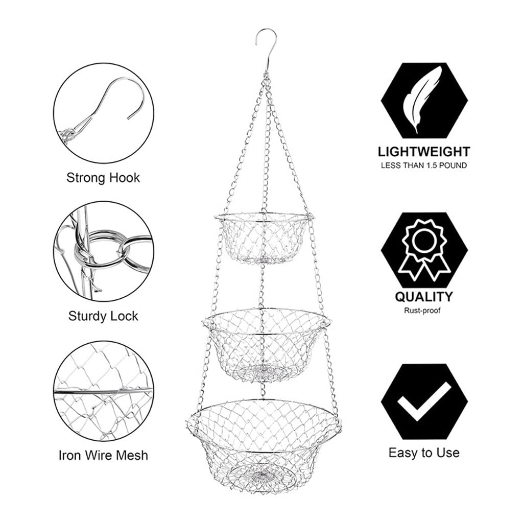 3 Tier Hanging Fruit Basket W798