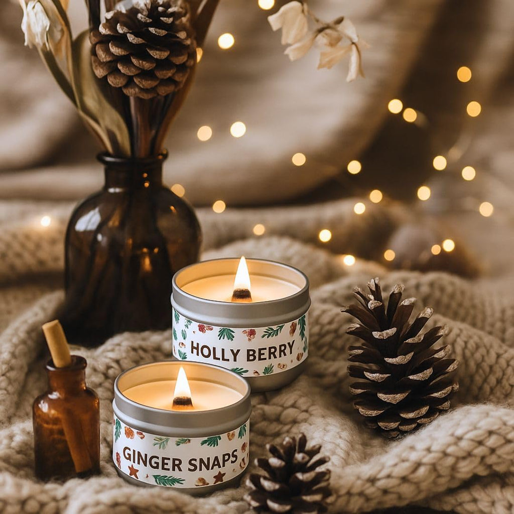 2 Pack Soy Wax Wood Wick Candles T130702