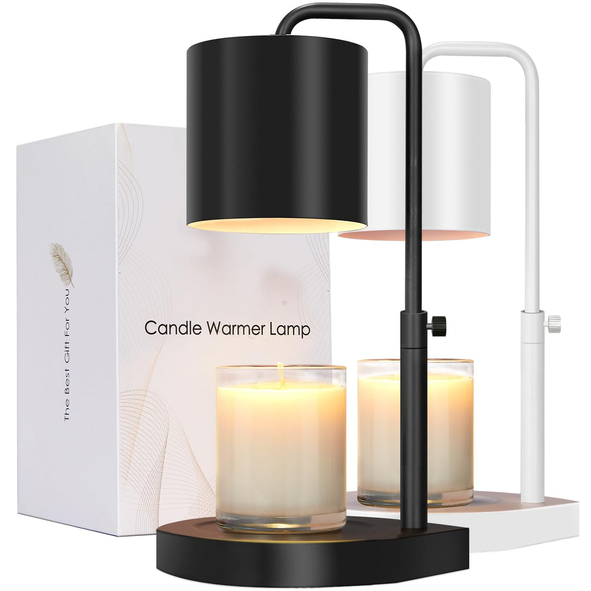 Black Adjustable Height Dimmable Candle Warmer Lamp with Timer H927