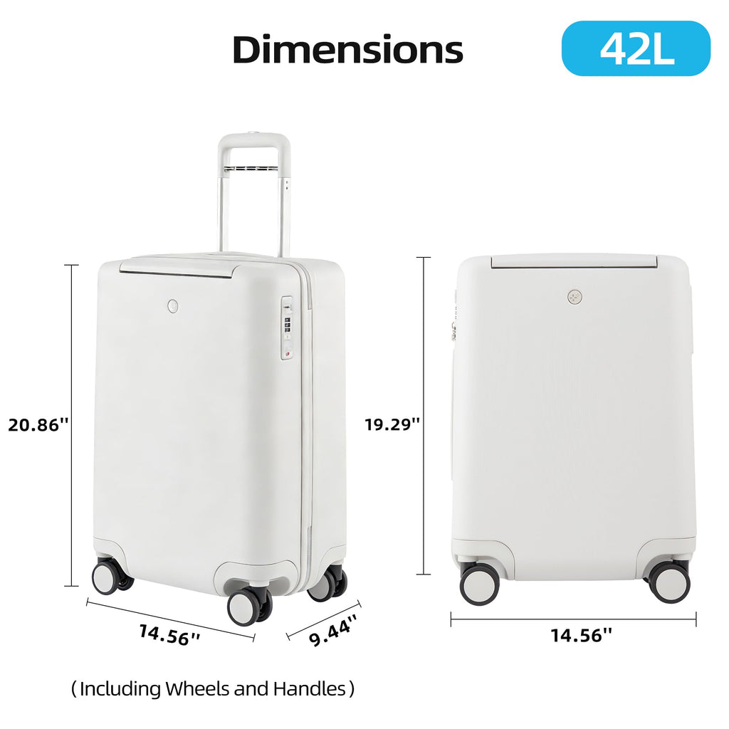 20 Inch Lightweight Hard Shell Carry On Luggage with Spinner Wheels D1651