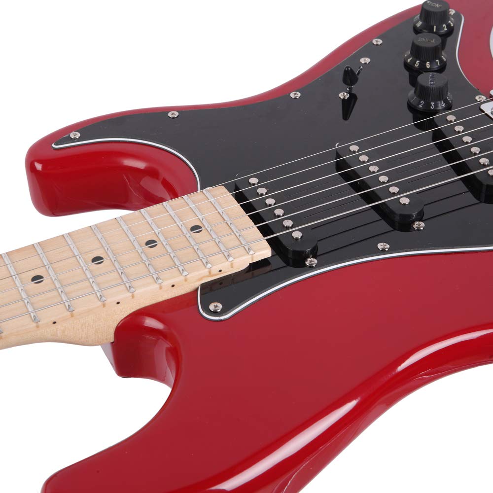 39 Inch Beginner Electric Guitar Kit with Bag, Strap, 20W Amplifier, Red A4007
