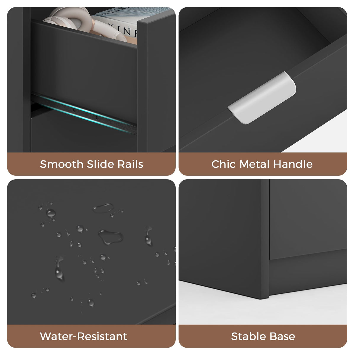 Black 9 Drawer Wood Dresser Q408