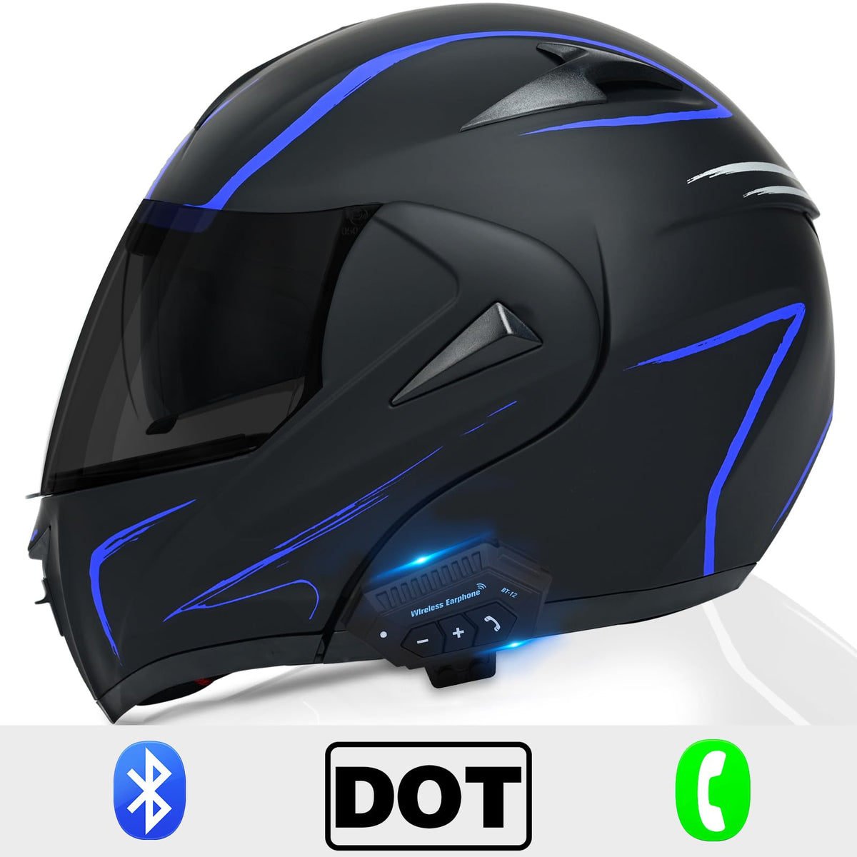 DOT Approved Bluetooth Modular Motorcycle Helmet Y11830