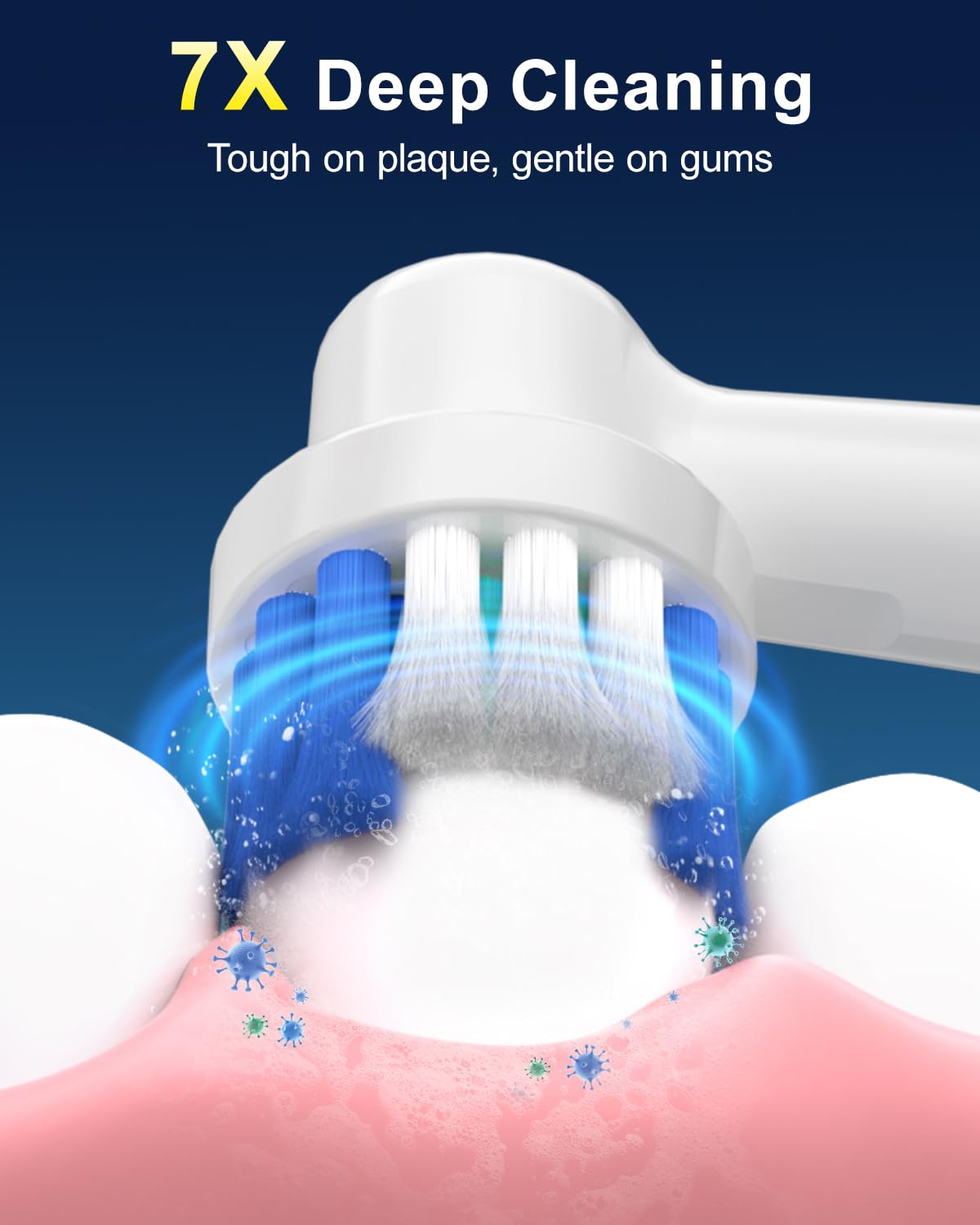 Black Rechargeable Electric Toothbrush with 8 Brush Heads W739151