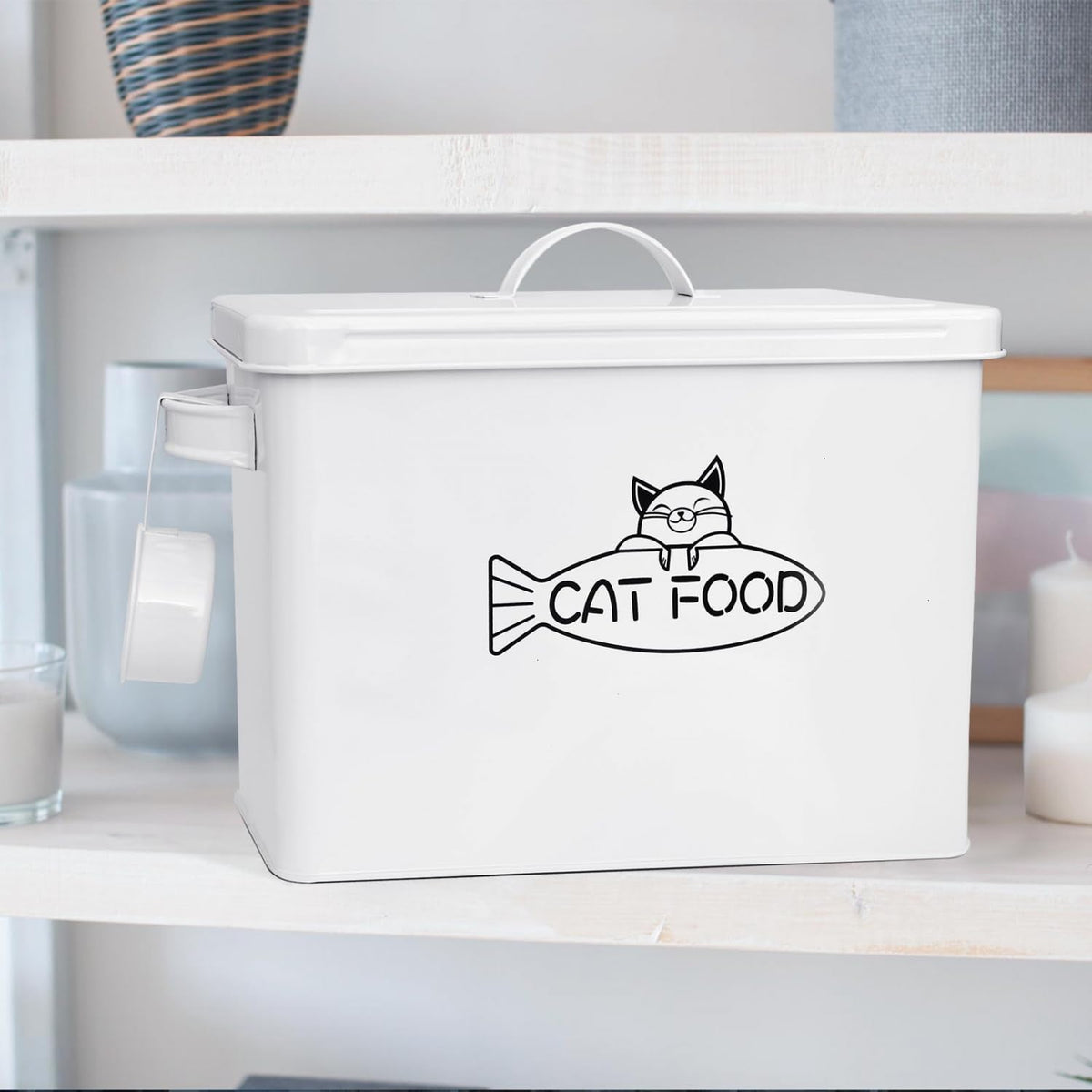 Large Airtight Pet Food Storage Container with Lid and Scoop 12-13 lbs O78269