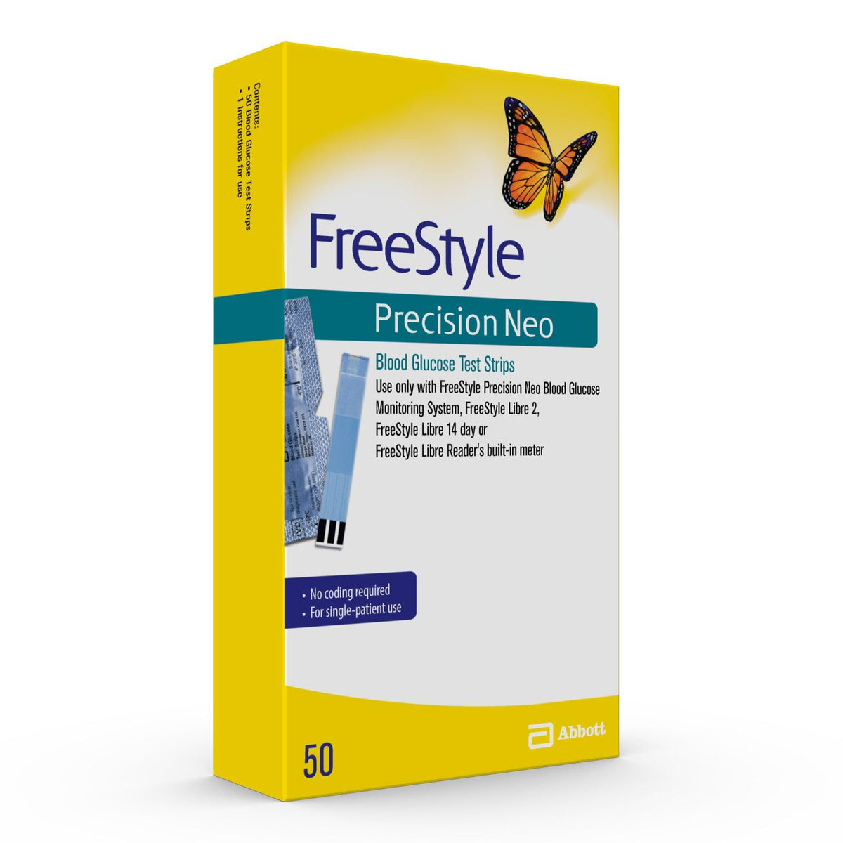 Blood Glucose Test Strips, 50 Strips Q46421