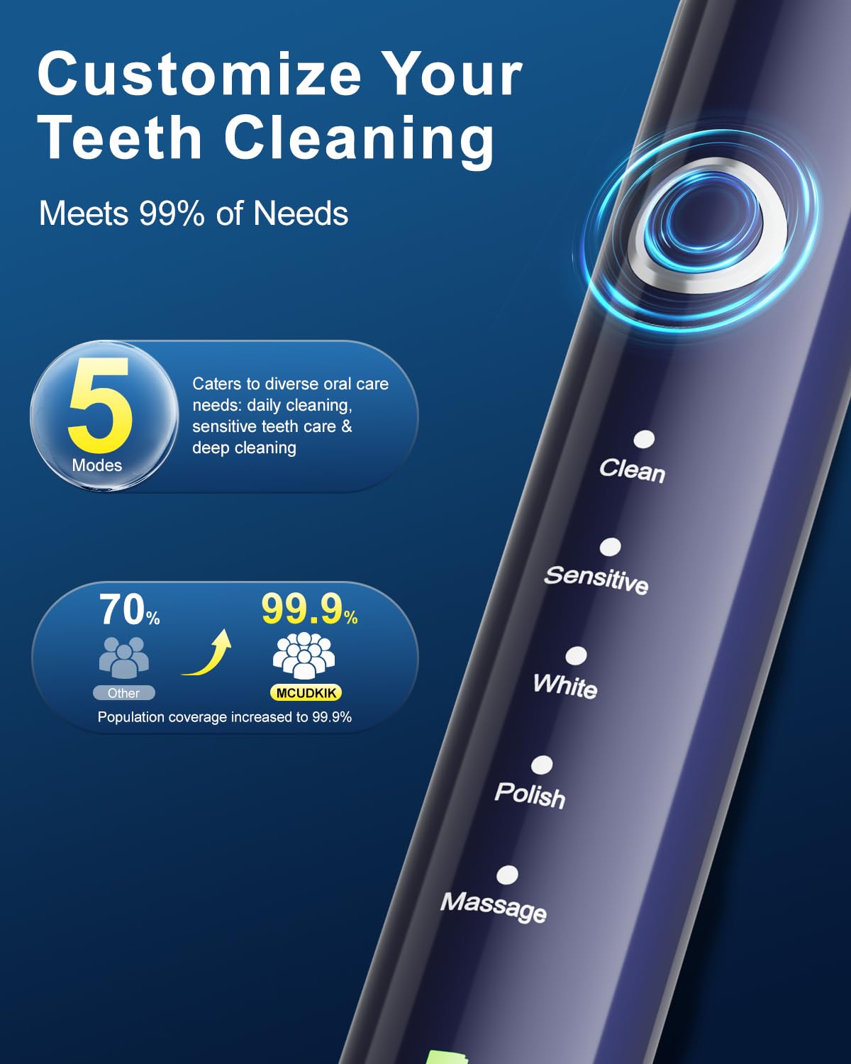 Black Rechargeable Electric Toothbrush with 8 Brush Heads W739151
