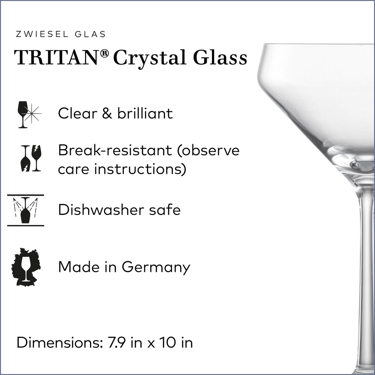 Martini Glass Set of 6 Dishwasher-Safe Tritan Crystal 12.3 Ounce T575934