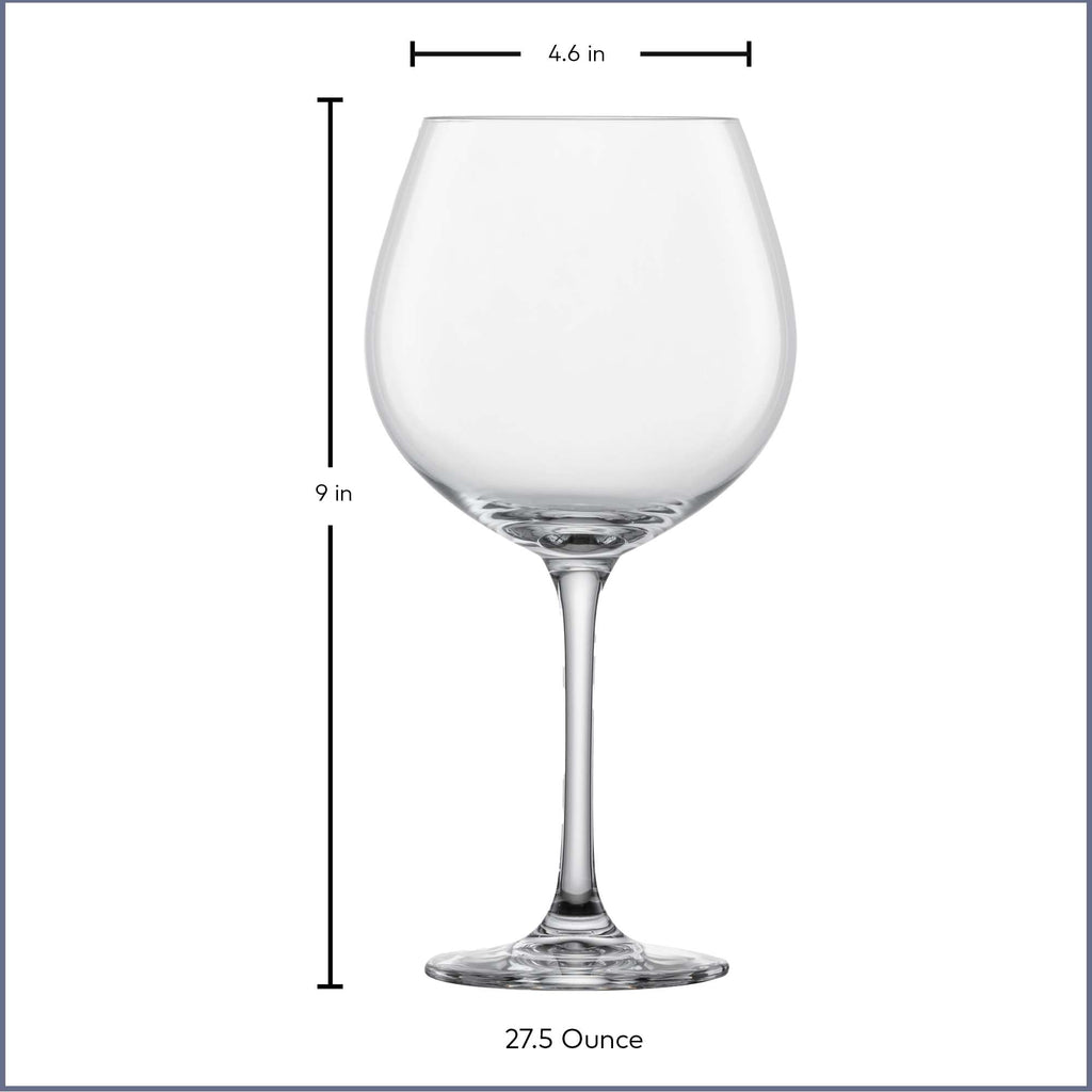Red Wine Glass Set of 6 Dishwasher-Safe Tritan Crystal 27.5 Ounce Z14904