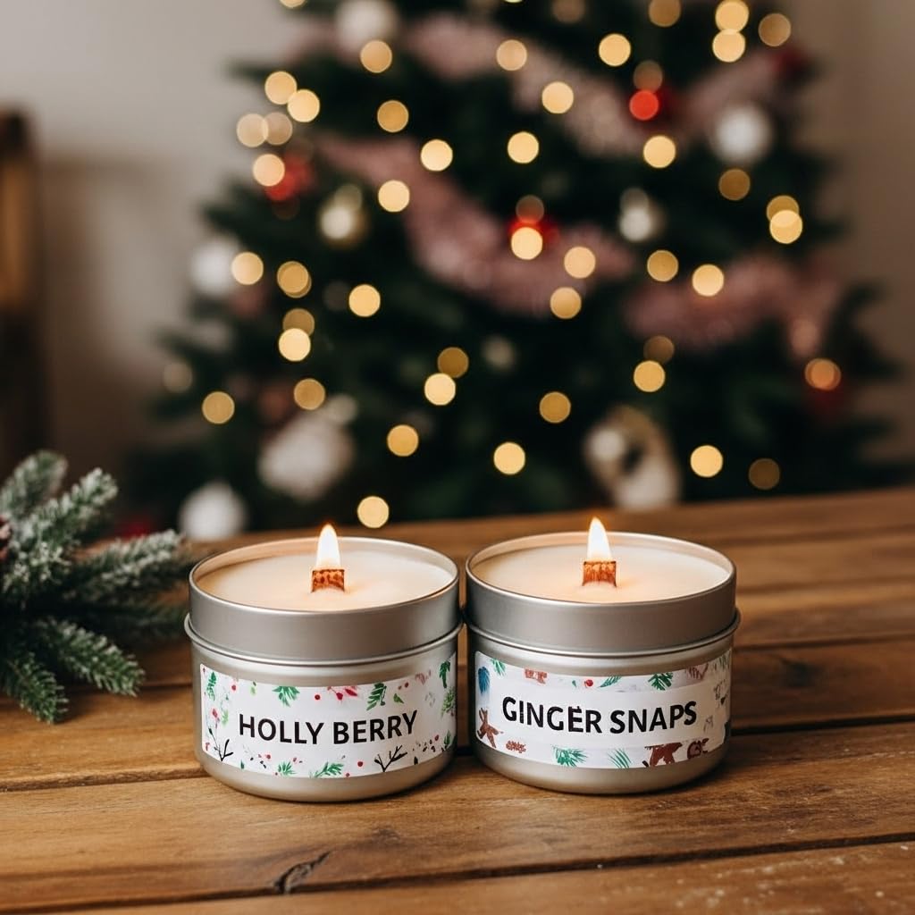 2 Pack Soy Wax Wood Wick Candles T130702