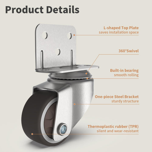 1" Swivel Plate Casters, 4 Pcs B22760