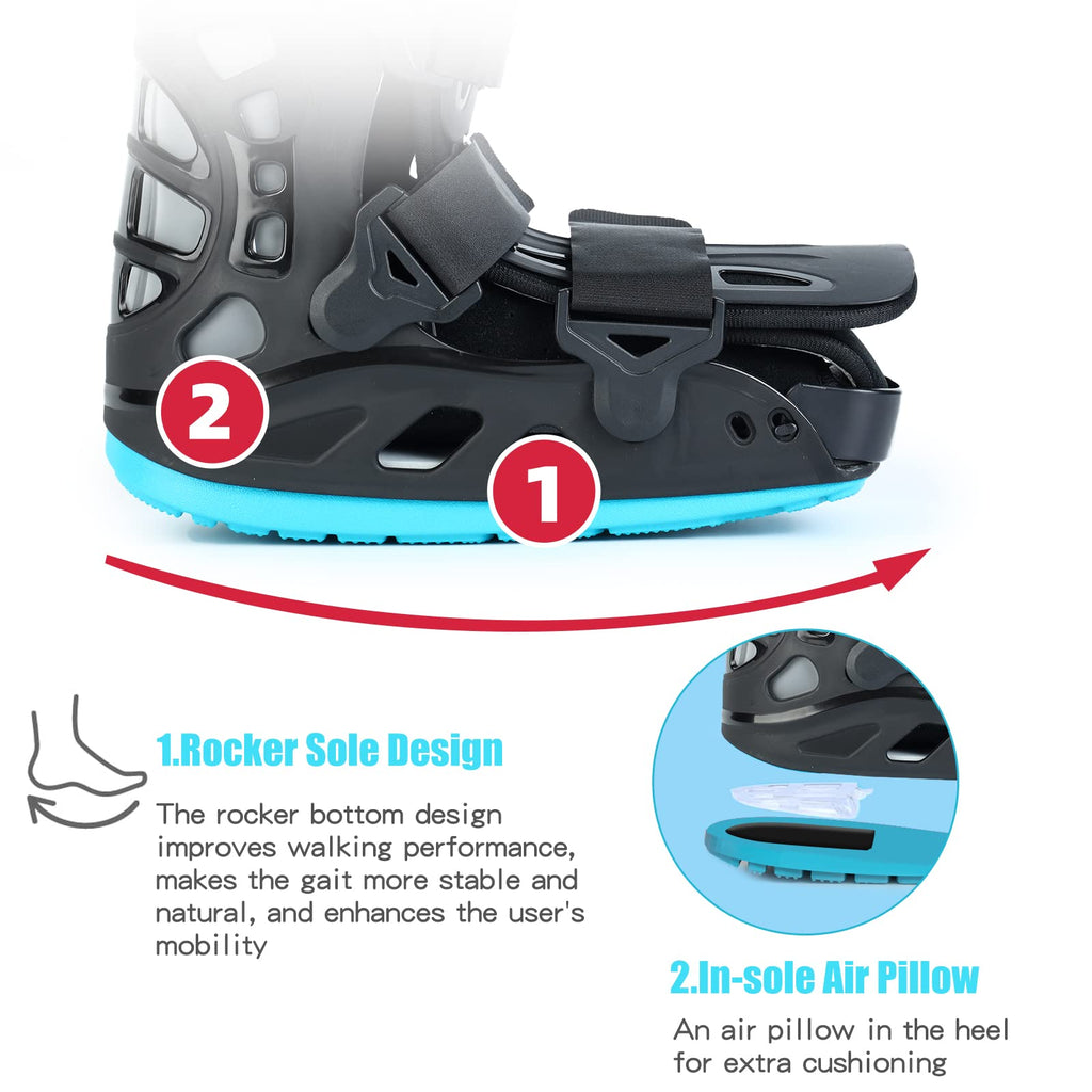 Black Medium Inflatable Walking Boot L558893
