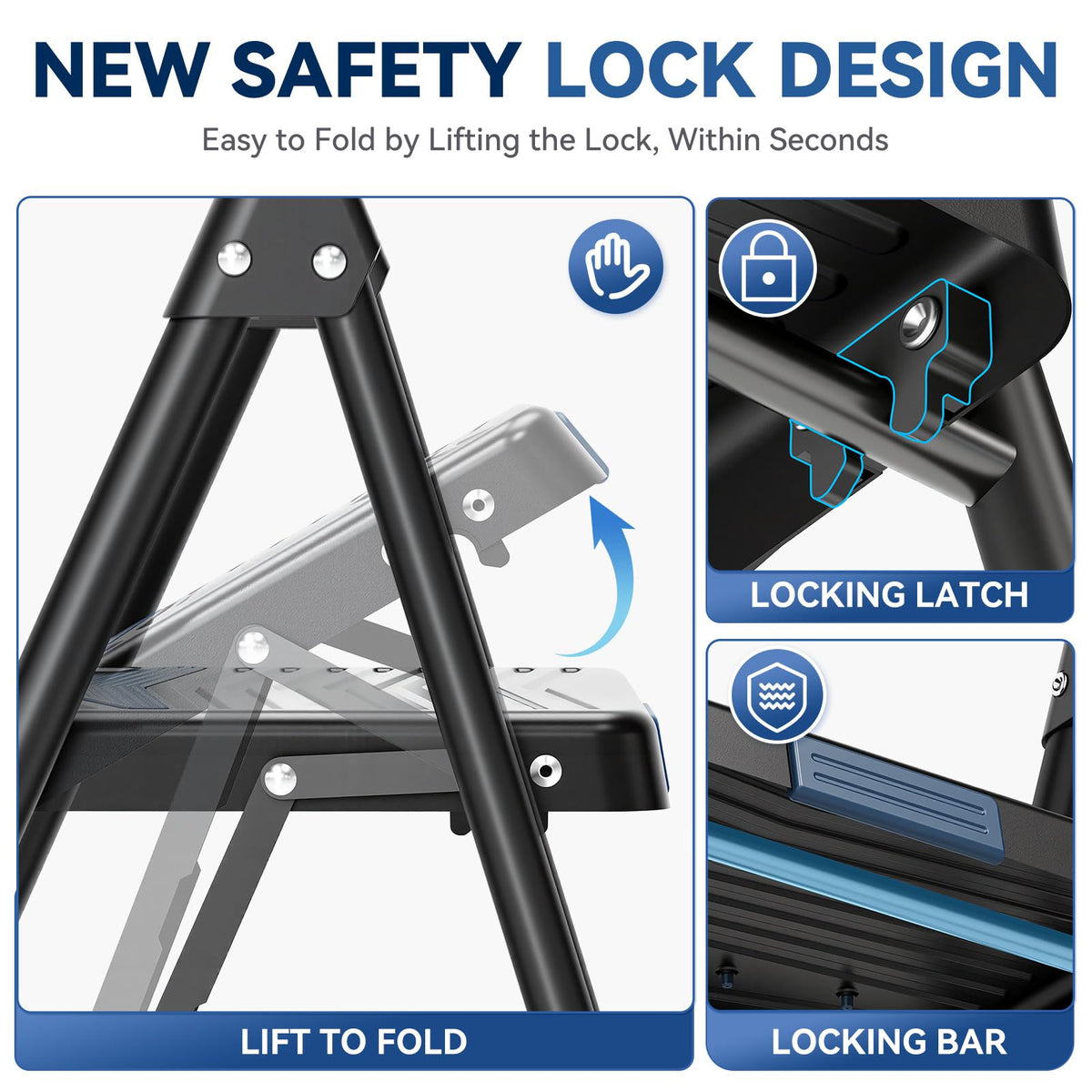 Lightweight Folding 3 Step Stool K53690