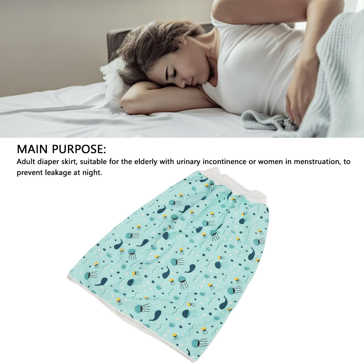 Wearable Incontinence Bed Pads Cotton Cloth Reusable XL K5347