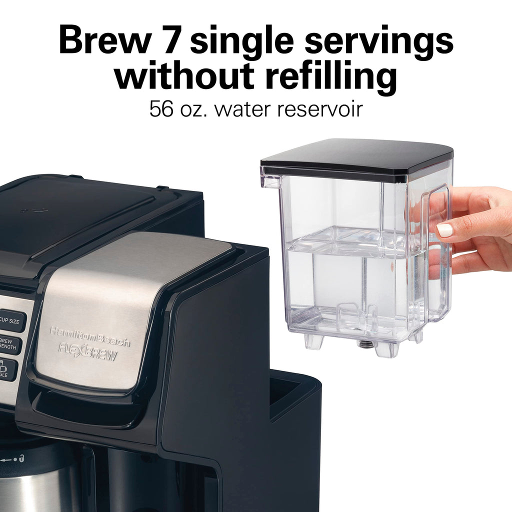 2-Way Coffee Maker with K-Cup Pods or Grounds, Black and Stainless F681