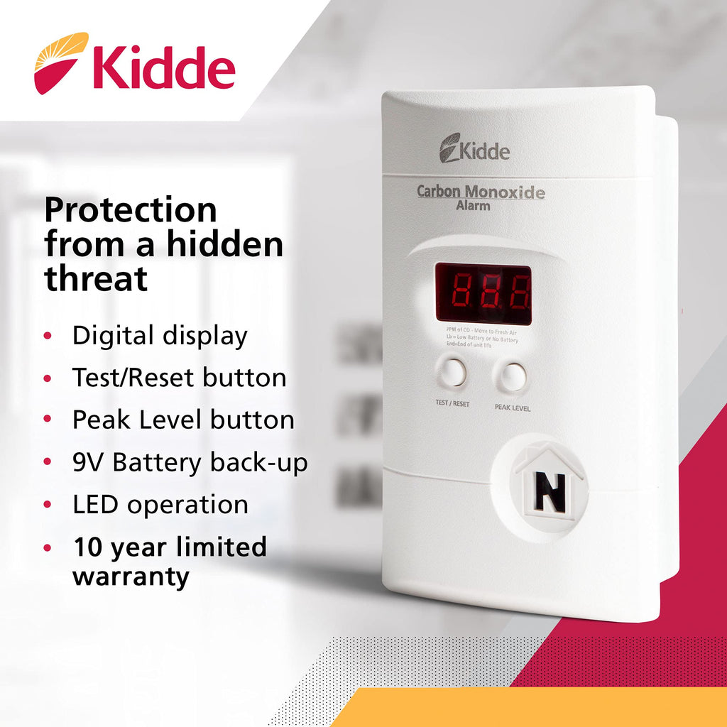 Carbon Monoxide Detector, Plug-In with Digital Display S13980