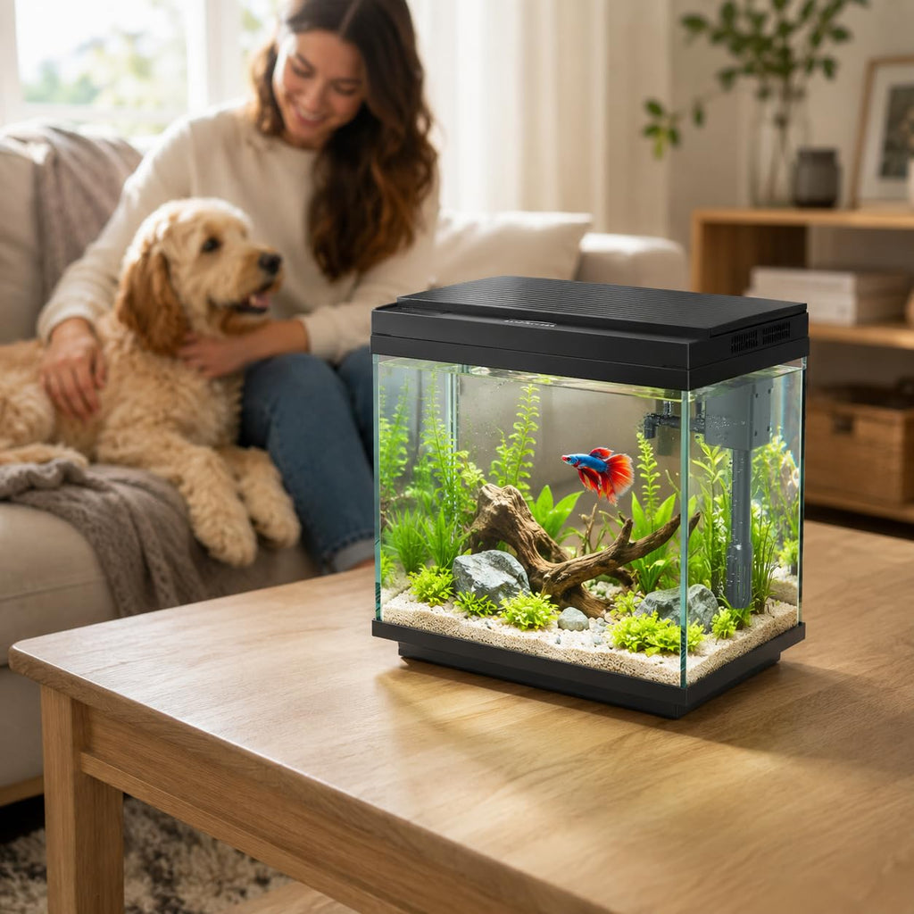 3 Gal Glass Fish Tank Kit with Filter & Light M709