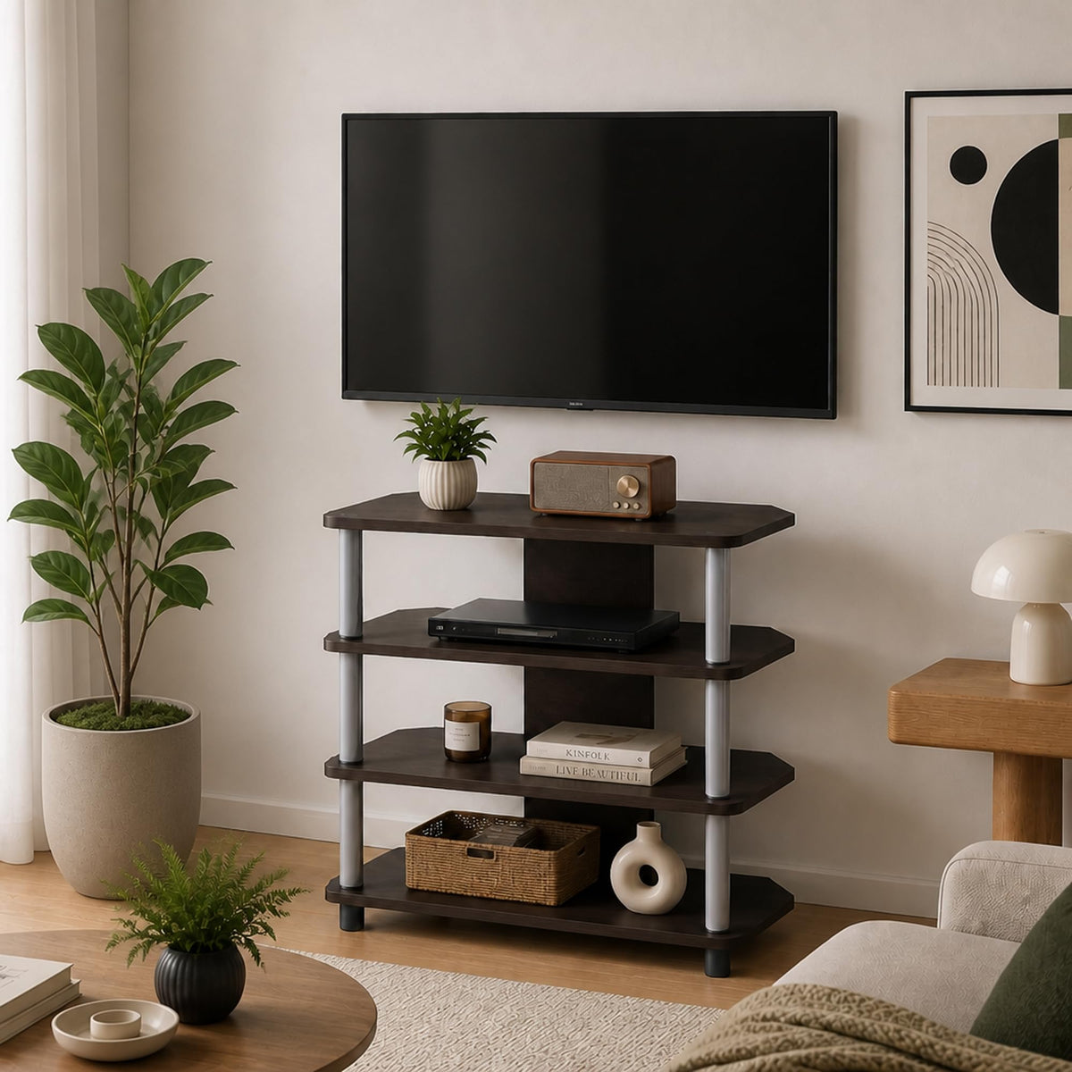 4-Tier Corner TV Stand up to 32 Inch F9767