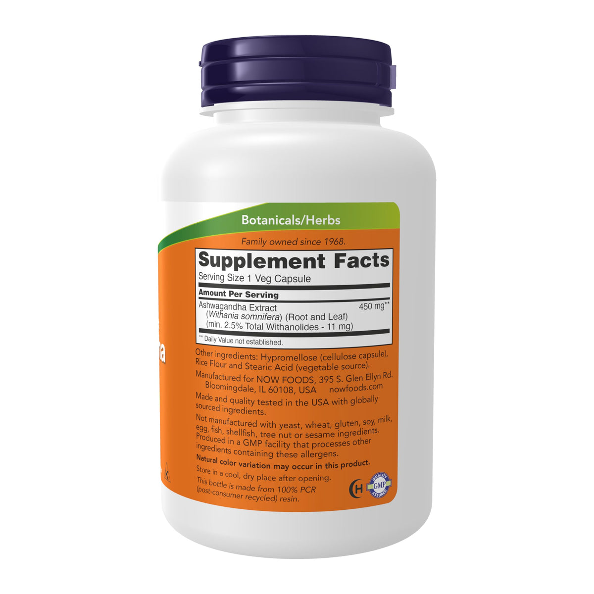 Ashwagandha 450 mg 180 Veg Caps J61595