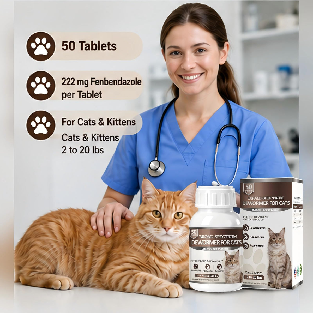 Cat Dewormer 50 Tabs V275
