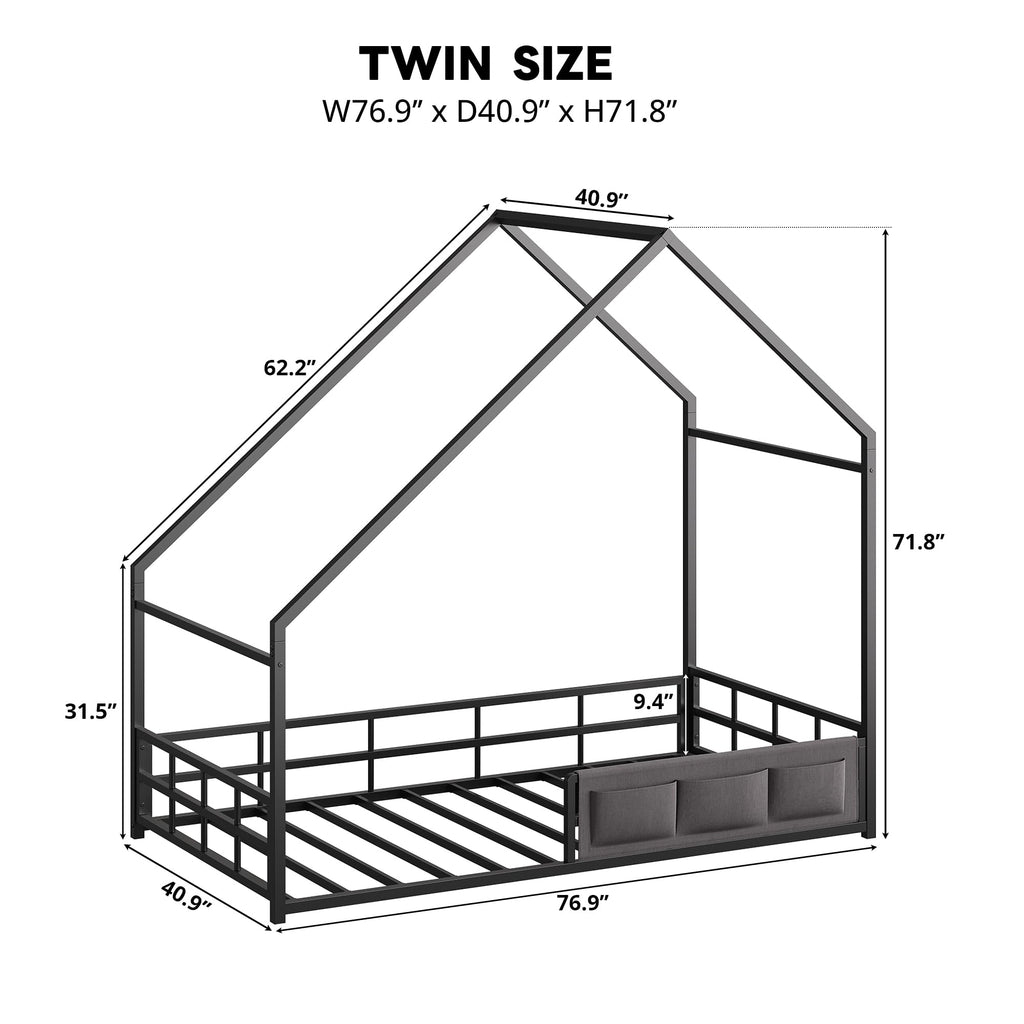 Twin Size Metal Floor Bed Frame M97290