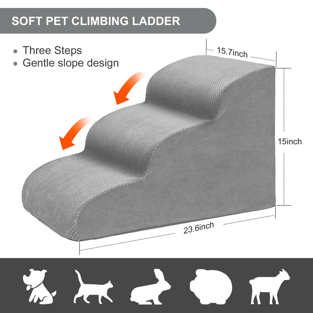 3 Tiers High Density Foam Non-Slip Dog Stairs X796
