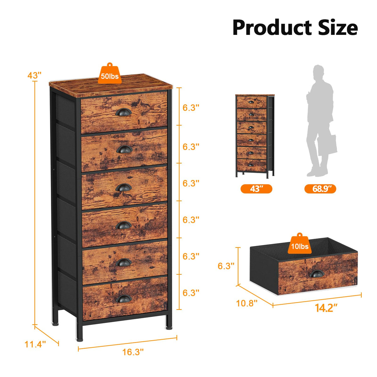 5 Drawer Dresser X225