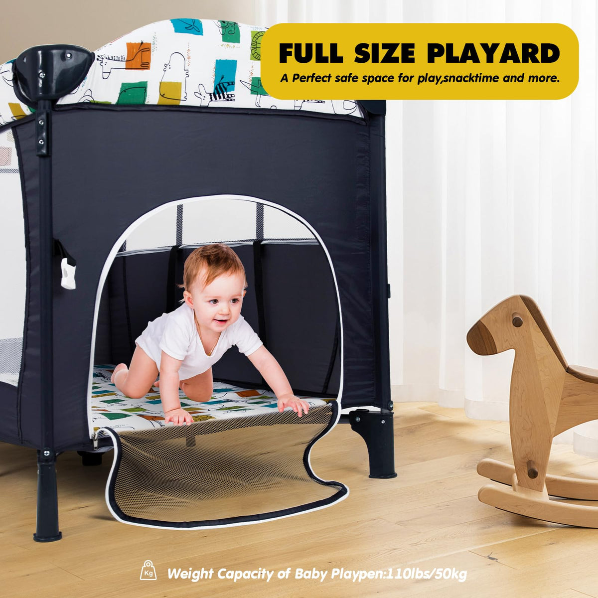 5 in 1 Baby Bedside Sleeper with Changing Table and Mattress R758205
