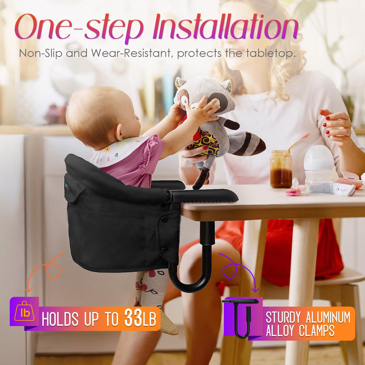 Portable Foldable High Chair with Storage Bag N2587