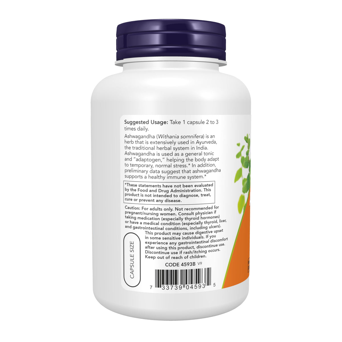 Ashwagandha 450 mg 180 Veg Caps J61595