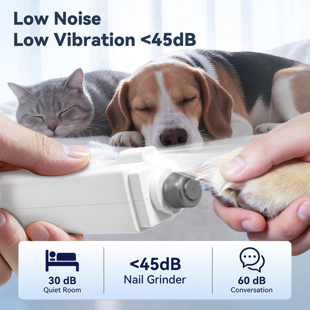 2-in-1 Quiet Electric Pet Nail Clipper & Grinder with Light Y2780