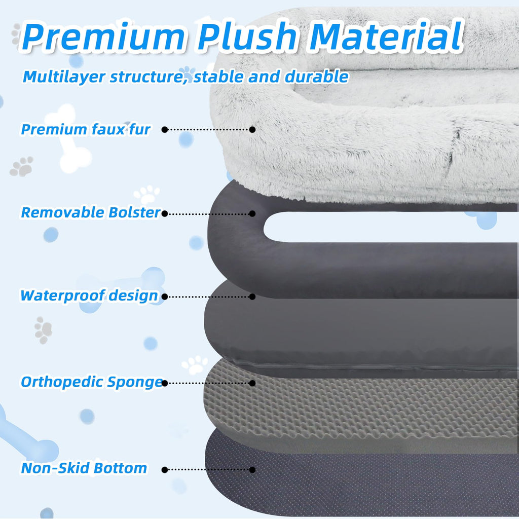 Grey Human Dog Bed J1013