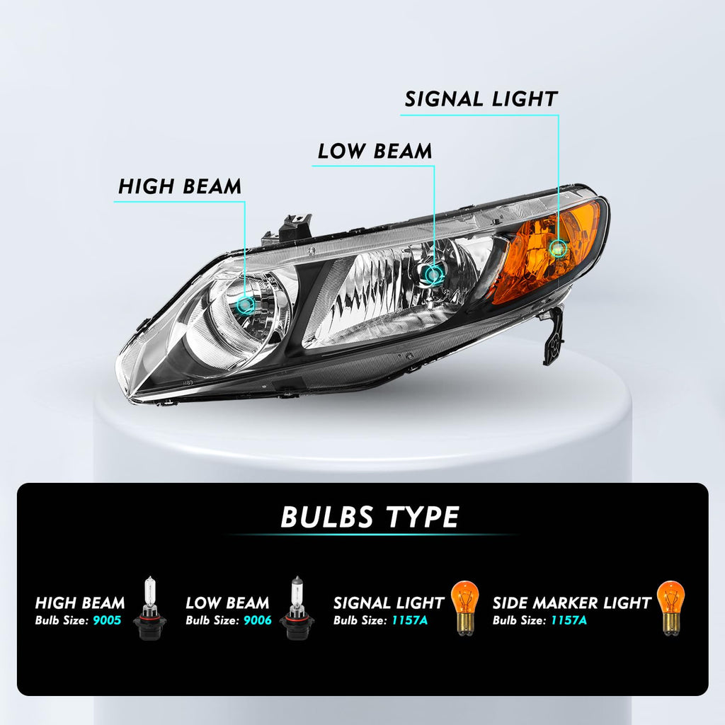 Headlight Assembly Set Driver & Passenger Side M67091