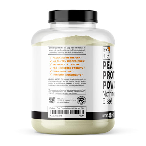 100% Pea Protein Vegan Gluten Free 5 Pound Unflavored H250722