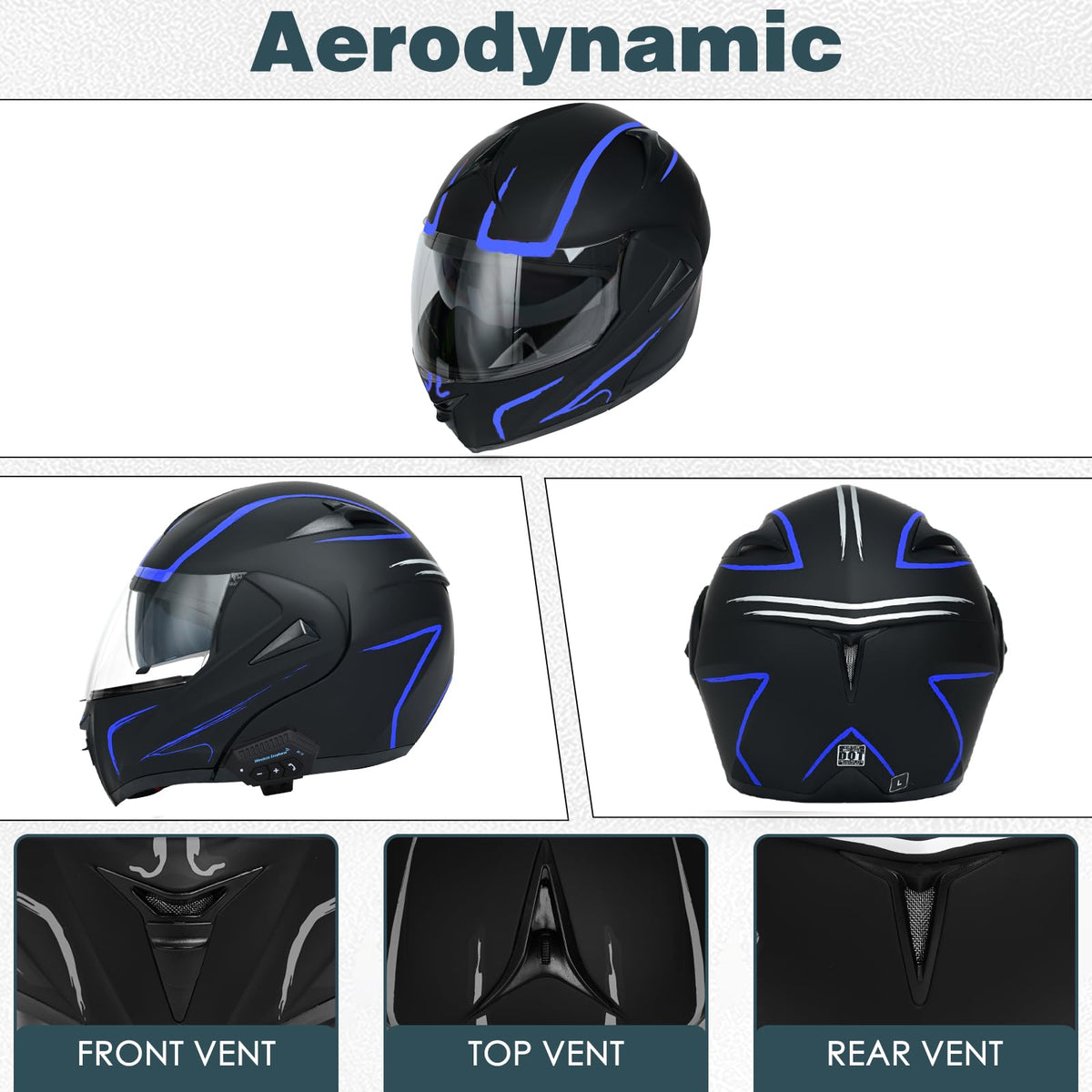 DOT Approved Bluetooth Modular Motorcycle Helmet Y11830
