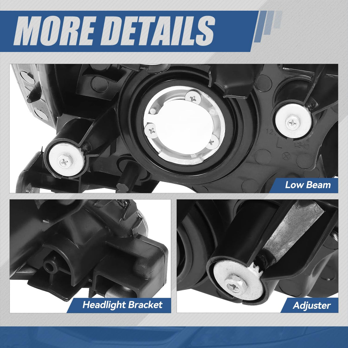 Black Housing Amber Corner Headlights Assembly W4372