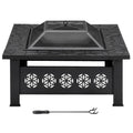 32 Inch Square Wood Burning Fire Pit Table L468304