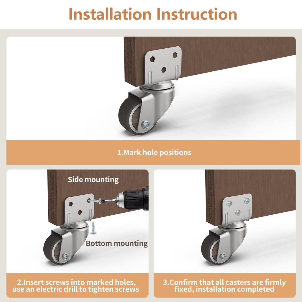 1" Swivel Plate Casters, 4 Pcs B22760